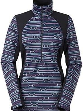 Kerrits Kids Softshell Half Zip Pullover in Purple Bits - Children's Large